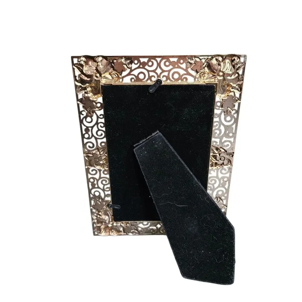 Hobby Lobby Floral Enamel Jeweled Metal Filigree Picture Frame Tabletop